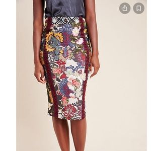 New Anthropologie Byron Lars floral pencil skirt